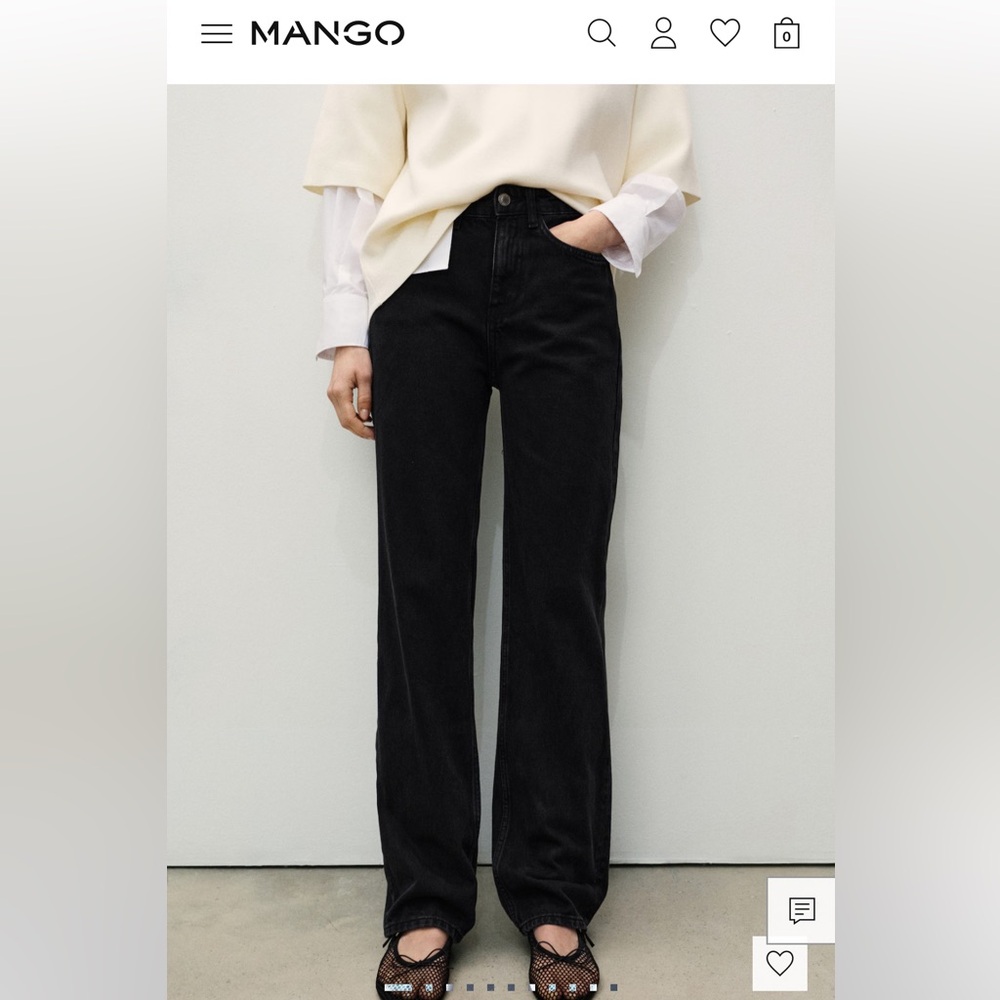 Mango Black High Rise Jeans